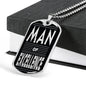 Man Of Excellence Dog Tag Stainless Steel or 18k Gold 24" Chain Gift For Dad - Express Your Love Gifts