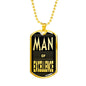 Man Of Excellence Dog Tag Stainless Steel or 18k Gold 24" Chain Gift For Dad - Express Your Love Gifts