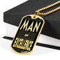 Man Of Excellence Dog Tag Stainless Steel or 18k Gold 24" Chain Gift For Dad - Express Your Love Gifts