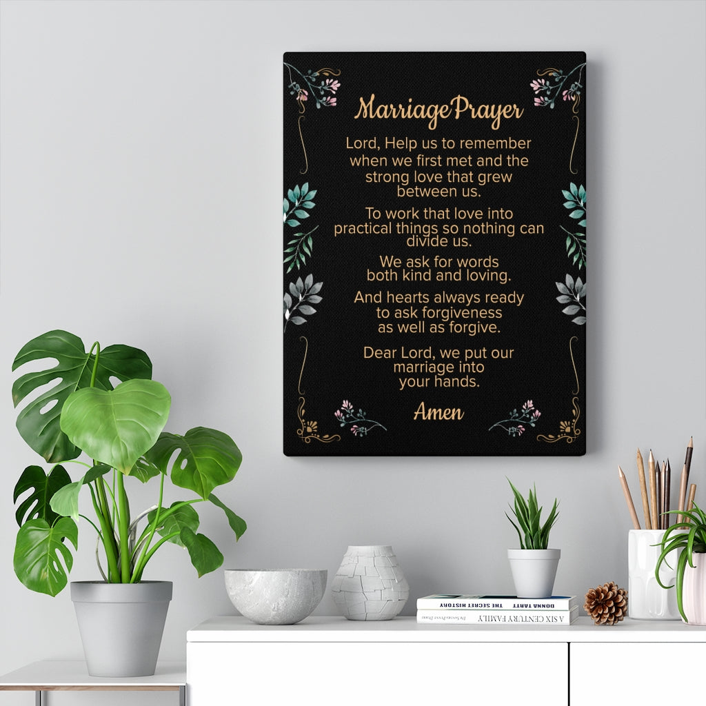 Marriage Prayer Motivation Wall Decor for Home Office Gym Inspiring Success Quote Print Ready to Hang - Express Your Love Gifts