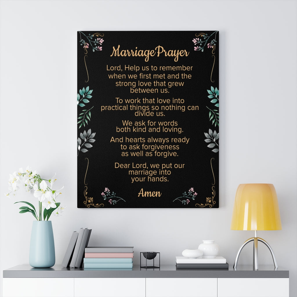 Marriage Prayer Motivation Wall Decor for Home Office Gym Inspiring Success Quote Print Ready to Hang - Express Your Love Gifts