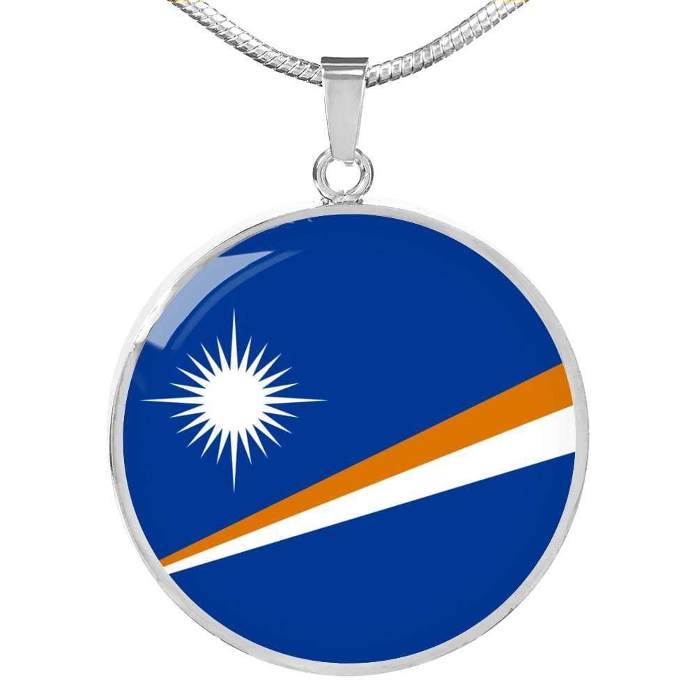 Marshall Islands Flag Necklace Marshall Islands Flag Stainless Steel or 18k Gold 18-22" - Express Your Love Gifts