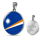 Marshall Islands Flag Necklace Marshall Islands Flag Stainless Steel or 18k Gold 18-22" - Express Your Love Gifts