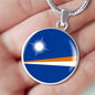 Marshall Islands Flag Necklace Marshall Islands Flag Stainless Steel or 18k Gold 18-22" - Express Your Love Gifts