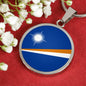 Marshall Islands Flag Necklace Marshall Islands Flag Stainless Steel or 18k Gold 18-22" - Express Your Love Gifts