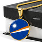 Marshall Islands Flag Necklace Marshall Islands Flag Stainless Steel or 18k Gold 18-22" - Express Your Love Gifts