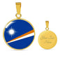 Marshall Islands Flag Necklace Marshall Islands Flag Stainless Steel or 18k Gold 18-22" - Express Your Love Gifts