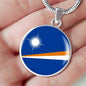 Marshall Islands Flag Necklace Marshall Islands Flag Stainless Steel or 18k Gold 18-22" - Express Your Love Gifts