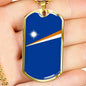 Marshall Islands Flag Necklace Marshall Islands Flag Stainless Steel or 18k Gold 18-22" - Express Your Love Gifts