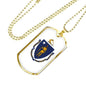 Massachusetts State Flag Necklace Stainless Steel or 18k Gold Dog Tag 24" Chain - Express Your Love Gifts