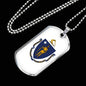 Massachusetts State Flag Necklace Stainless Steel or 18k Gold Dog Tag 24" Chain - Express Your Love Gifts