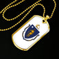 Massachusetts State Flag Necklace Stainless Steel or 18k Gold Dog Tag 24" Chain - Express Your Love Gifts