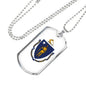 Massachusetts State Flag Necklace Stainless Steel or 18k Gold Dog Tag 24" Chain - Express Your Love Gifts