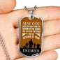 May God Keep You Away Necklace Stainless Steel or 18k Gold Dog Tag 24" Chain-Express Your Love Gifts
