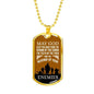 May God Keep You Away Necklace Stainless Steel or 18k Gold Dog Tag 24" Chain-Express Your Love Gifts
