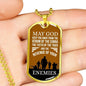 May God Keep You Away Necklace Stainless Steel or 18k Gold Dog Tag 24" Chain-Express Your Love Gifts