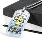 May The Joy Communion Necklace Stainless Steel or 18k Gold Dog Tag 24" Chain-Express Your Love Gifts
