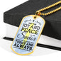 May The Joy Communion Necklace Stainless Steel or 18k Gold Dog Tag 24" Chain-Express Your Love Gifts