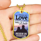 Memorial Necklace Beside Us Stainless Steel or 18k Gold Dog Tag 24" Chain-Express Your Love Gifts