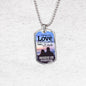 Memorial Necklace Beside Us Stainless Steel or 18k Gold Dog Tag 24" Chain-Express Your Love Gifts