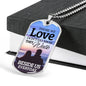 Memorial Necklace Beside Us Stainless Steel or 18k Gold Dog Tag 24" Chain-Express Your Love Gifts