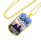 Memorial Necklace Beside Us Stainless Steel or 18k Gold Dog Tag 24" Chain-Express Your Love Gifts