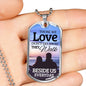 Memorial Necklace Beside Us Stainless Steel or 18k Gold Dog Tag 24" Chain-Express Your Love Gifts