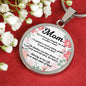 Message To Mom Circle Necklace Stainless Steel or 18k Gold 18-22" - Express Your Love Gifts