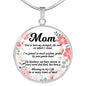 Message To Mom Circle Necklace Stainless Steel or 18k Gold 18-22" - Express Your Love Gifts