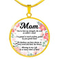 Message To Mom Circle Necklace Stainless Steel or 18k Gold 18-22" - Express Your Love Gifts