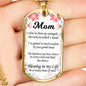 Message To My Mom Necklace Stainless Steel or 18k Gold Dog Tag 24" Chain-Express Your Love Gifts