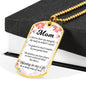 Message To My Mom Necklace Stainless Steel or 18k Gold Dog Tag 24" Chain-Express Your Love Gifts