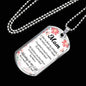 Message To My Mom Necklace Stainless Steel or 18k Gold Dog Tag 24" Chain-Express Your Love Gifts