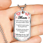 Message To My Mom Necklace Stainless Steel or 18k Gold Dog Tag 24" Chain-Express Your Love Gifts