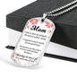 Message To My Mom Necklace Stainless Steel or 18k Gold Dog Tag 24" Chain-Express Your Love Gifts