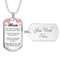 Message To My Mom Necklace Stainless Steel or 18k Gold Dog Tag 24" Chain-Express Your Love Gifts