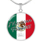 Mexican Princess Circle Pendant Necklace Stainless Steel or 18k Gold 18-22" - Express Your Love Gifts