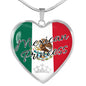Mexican Princess Necklace Stainless Steel or 18k Gold Heart Pendant 18-22'' - Express Your Love Gifts