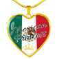 Mexican Princess Necklace Stainless Steel or 18k Gold Heart Pendant 18-22'' - Express Your Love Gifts