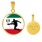 Mexico Circle Necklace Stainless Steel or 18k Gold 18-22" - Express Your Love Gifts