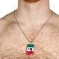 Mexico Flag And Futbol/Soccer Necklace Stainless Steel or 18k Gold Dog Tag 24" Chain-Express Your Love Gifts