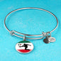 Mexico Flag And Futbol/Soccer Stainless Steel or 18k Gold Circle Bangle Bracelet - Express Your Love Gifts