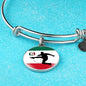 Mexico Flag And Futbol/Soccer Stainless Steel or 18k Gold Circle Bangle Bracelet - Express Your Love Gifts