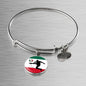 Mexico Flag And Futbol/Soccer Stainless Steel or 18k Gold Circle Bangle Bracelet - Express Your Love Gifts
