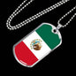 Mexico Flag Necklace Stainless Steel or 18k Gold Dog Tag 24" Chain-Express Your Love Gifts