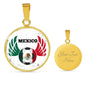 Mexico Futbol/Soccer Circle Necklace Stainless Steel or 18k Gold 18-22" - Express Your Love Gifts