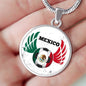 Mexico Futbol/Soccer Circle Necklace Stainless Steel or 18k Gold 18-22" - Express Your Love Gifts