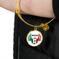 Mexico Futbol/Soccer Stainless Steel or 18k Gold Circle Bangle Bracelet - Express Your Love Gifts