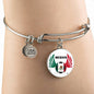 Mexico Futbol/Soccer Stainless Steel or 18k Gold Circle Bangle Bracelet - Express Your Love Gifts