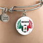 Mexico Futbol/Soccer Stainless Steel or 18k Gold Circle Bangle Bracelet - Express Your Love Gifts